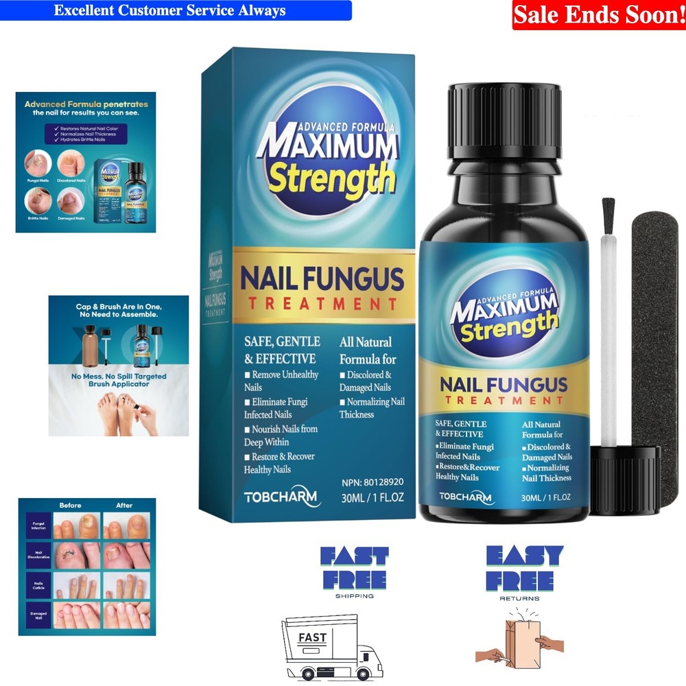 Nail Fungus Treatment with Natural Oils - Fast Acting & Easy Brush Applicator