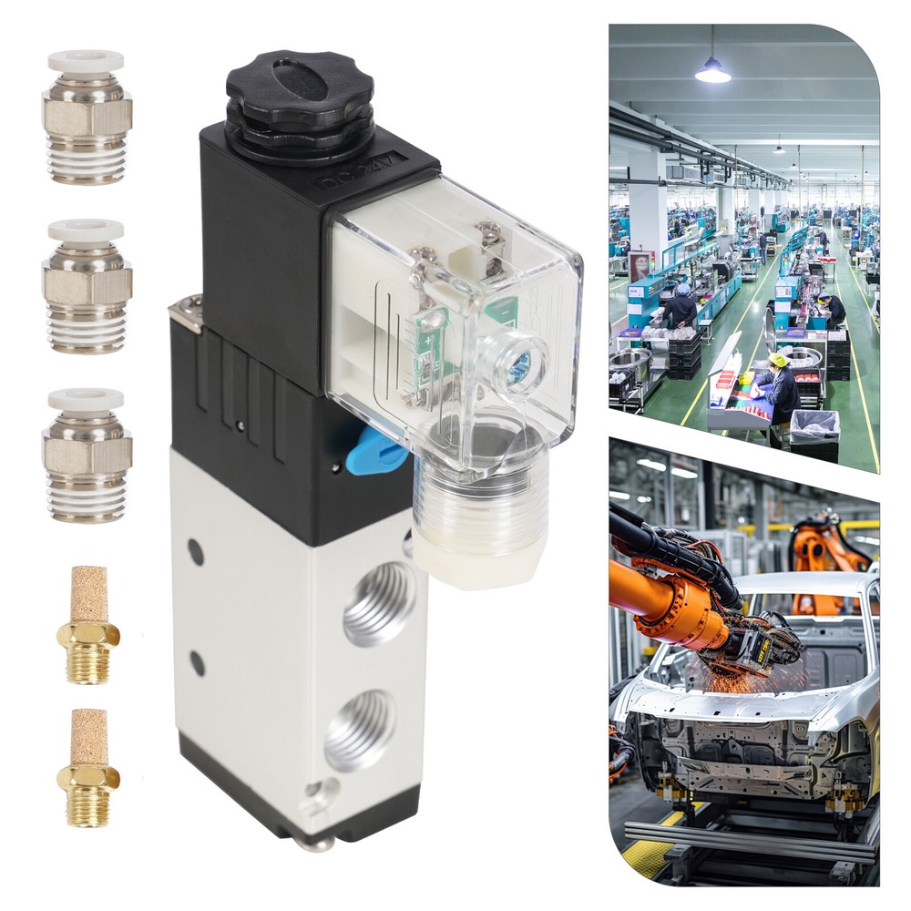 solenoid valve with pilot-operated motorized 2-position 5-way PT 1/4