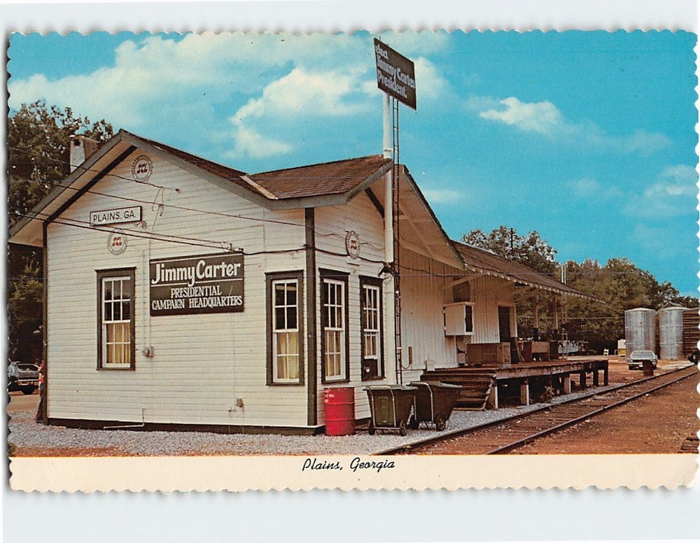 Postcard Old Railroad Depot Plains Georgia USA
