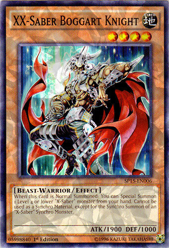 1 x XX-Saber Boggart Knight - SP15-EN006 - Shatterfoil - 1st Edition Near Mint,