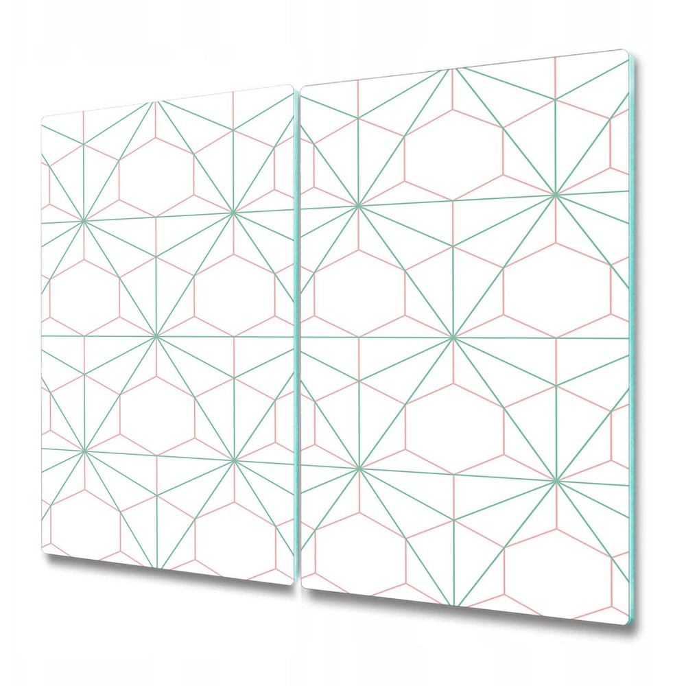 Tempered Glass Chopping Cutting Board Hexagon and Triangle Geometric 2x30x52