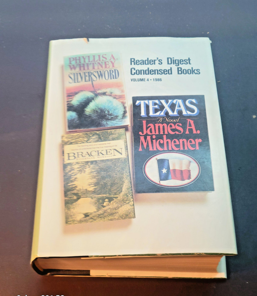 1986 Reader's Digest Condensed Vol 4 - TEXAS James Michener - Green/Gold Decor