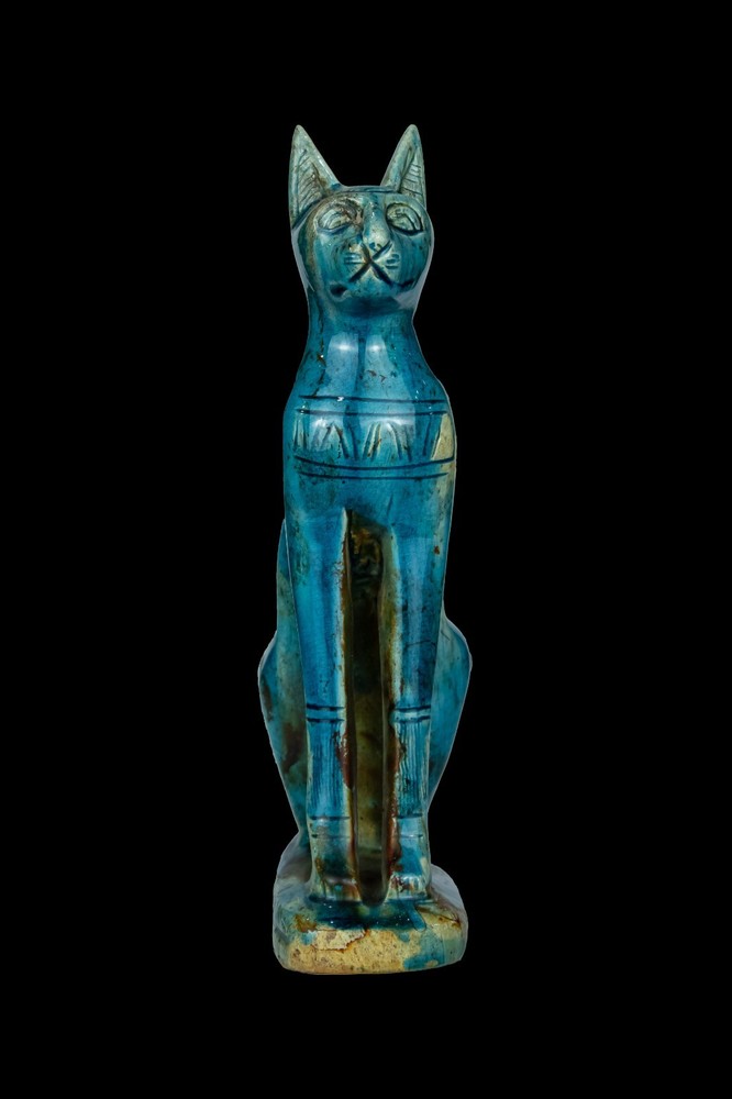 RARE ANCIENT EGYPTIAN ANTIQUITIES Statue Large for Goddess Bastet Cat Egypt BC