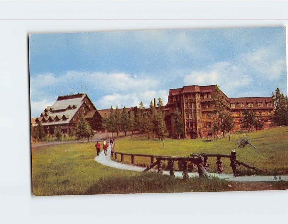 Postcard Old Faithful Inn Upper Geyser Basin Yellowstone National Park Wyoming