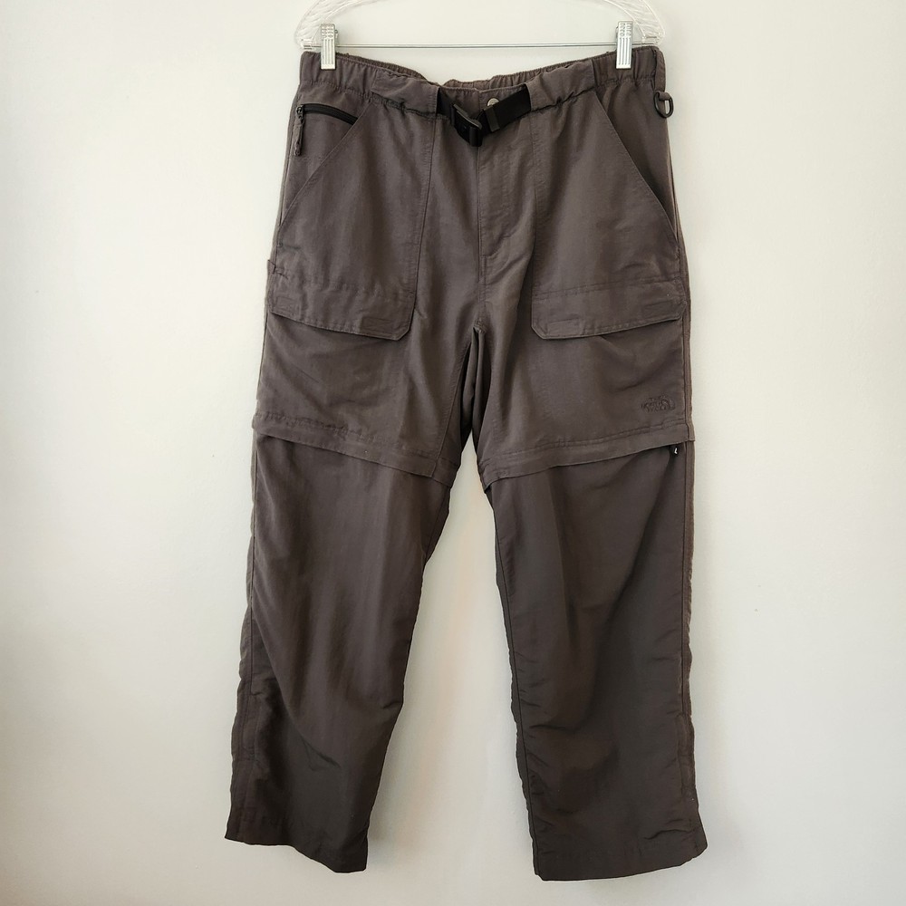 The North Face Convertible Zip Off Performance Hiking Pants Gray L Mens Gorpcore