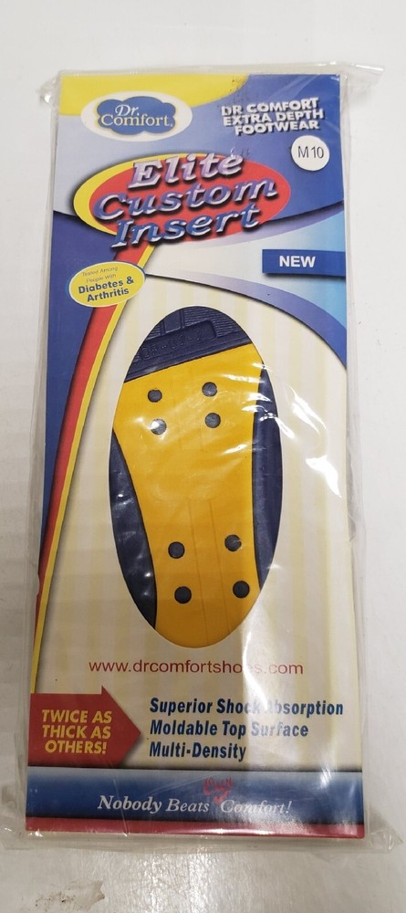 Dr. Comfort Elite Custom Inserts Men's M 10P  Diabetic & Arthritis  NEW