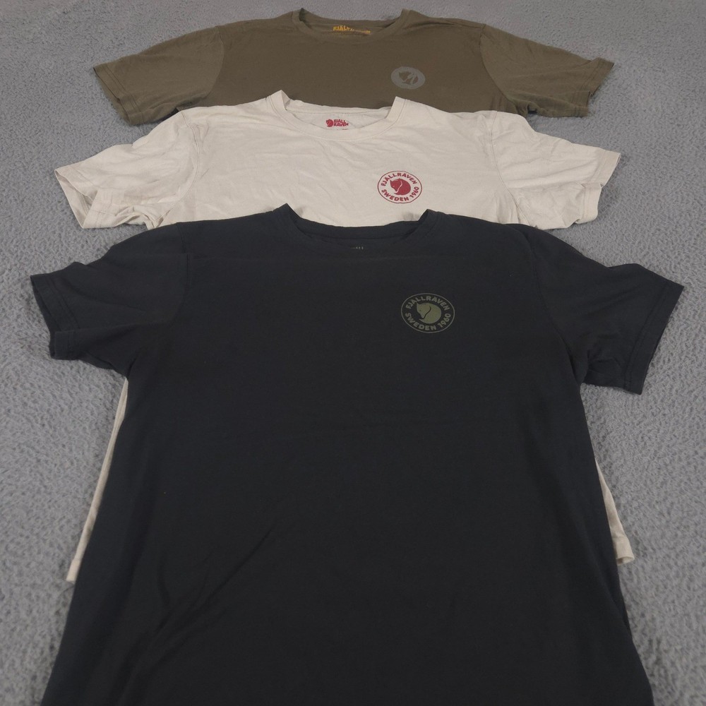LOT OF 3 Fjallraven Shirt Mens L Multi 1960 Logo Wool Blend Short Sleeve Tee