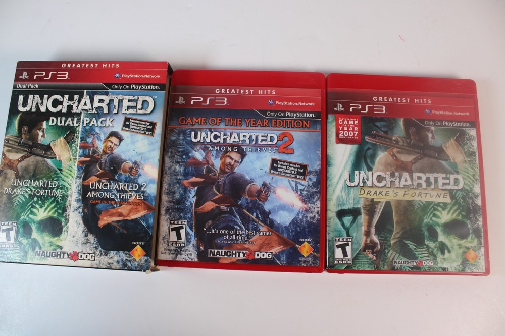 Uncharted Dual Pack Bundle (Sony PlayStation 3, 2011, PS3) Complete, Tested