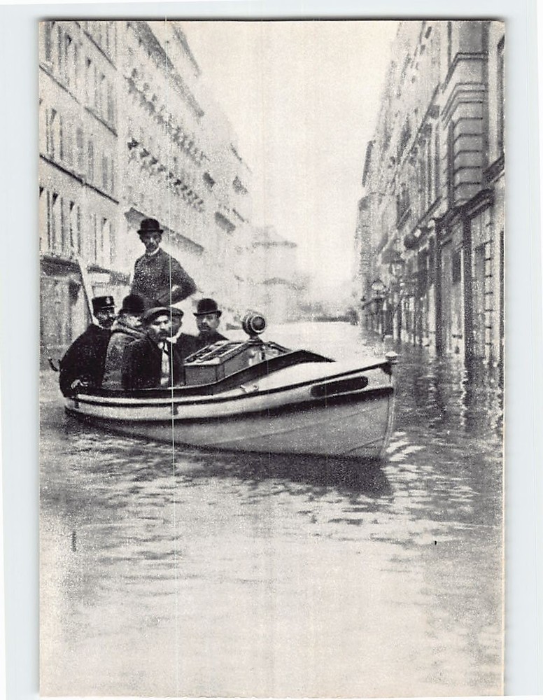 Postcard Flood of the Seine River in Paris France