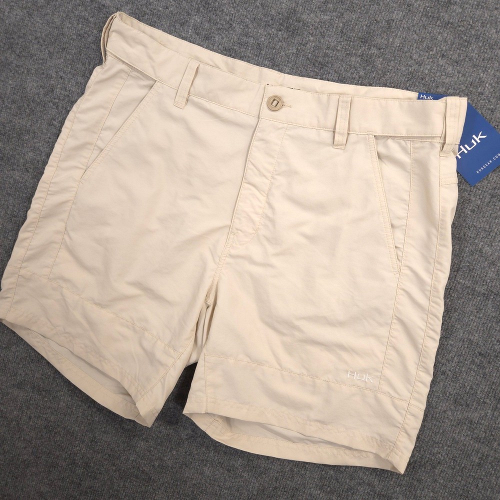 Huk Rogue Shorts Mens XXL Beige Outdoor Performance Fishing Hiking Lightweight