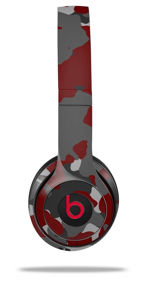 Skin Beats Solo 2 3 Old School Camouflage Camo Red Dark Headphones NOT INCLUDED