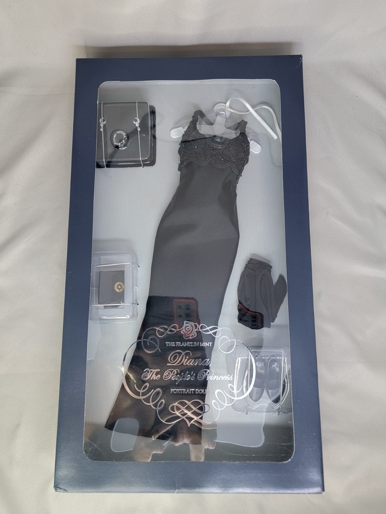 Franklin Mint Princess Diana Doll Dress Midnight Blue Velvet Ball Gown