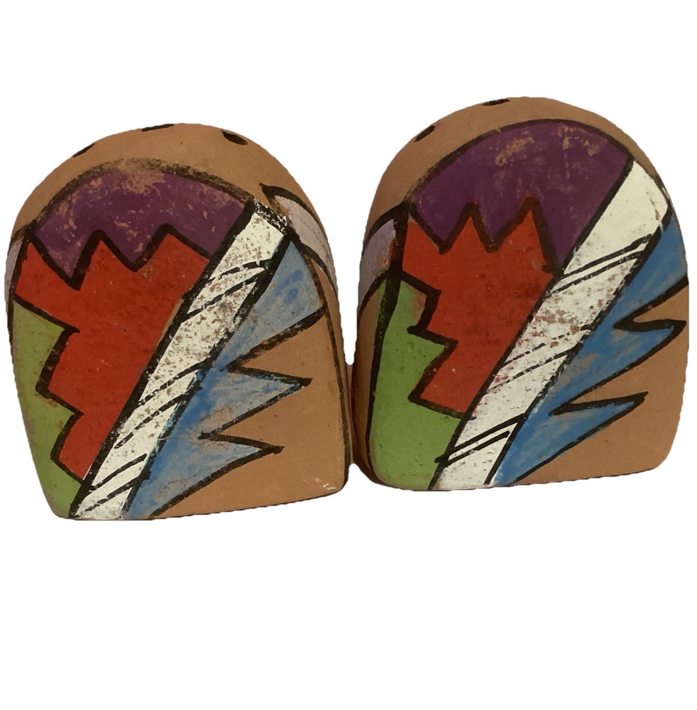 Vintage Southwestern Salt And Pepper Shakers Terra Cotta Pottery 2