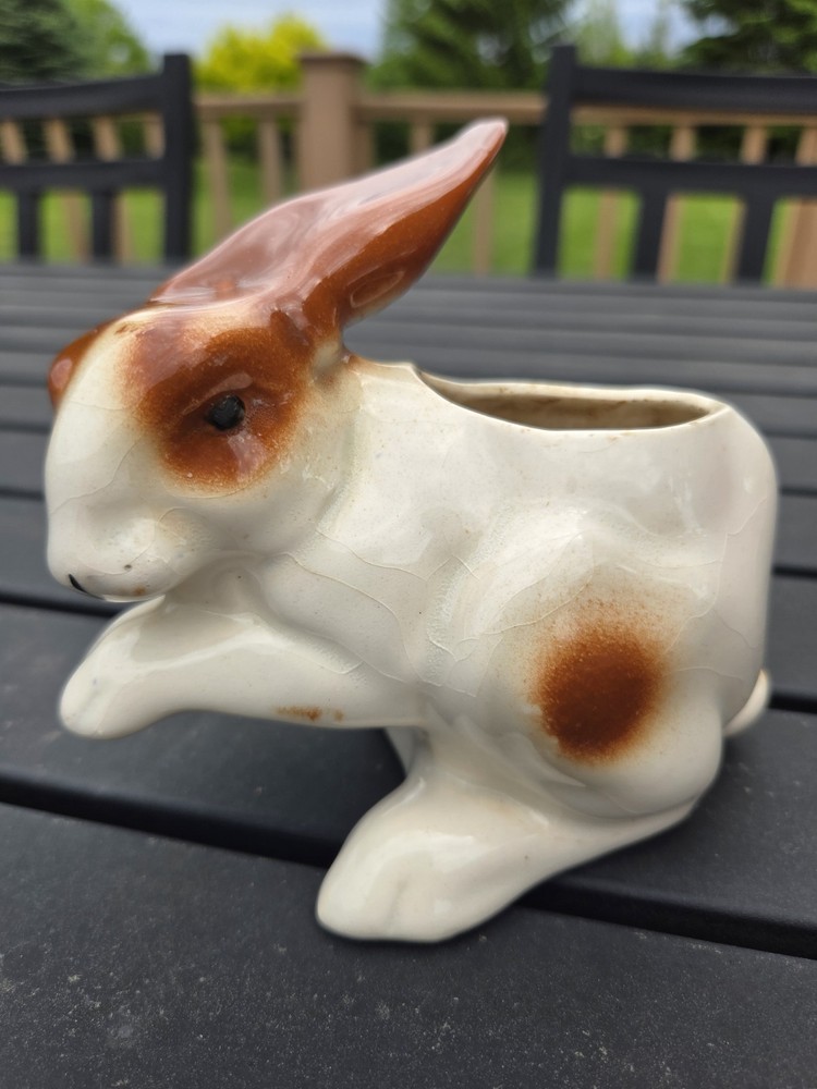 Vintage Made In Germany Long Ear Bunny Rabbit Planter