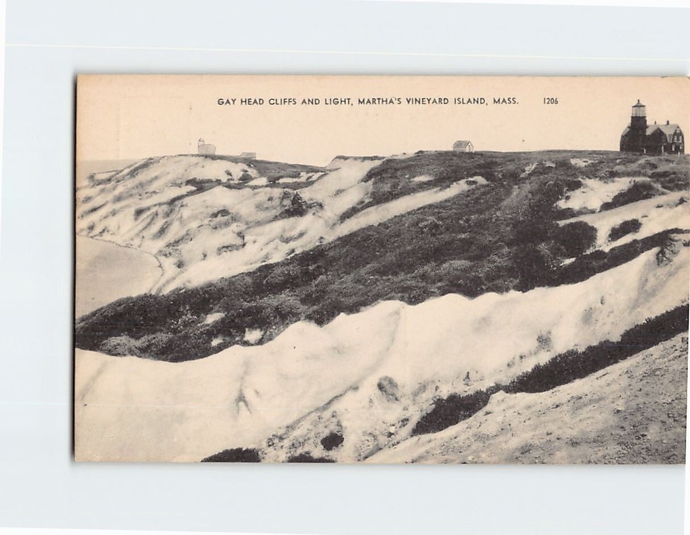 Postcard Gay Head Cliffs And Light, Martha's Vineyard Island, Massachusetts
