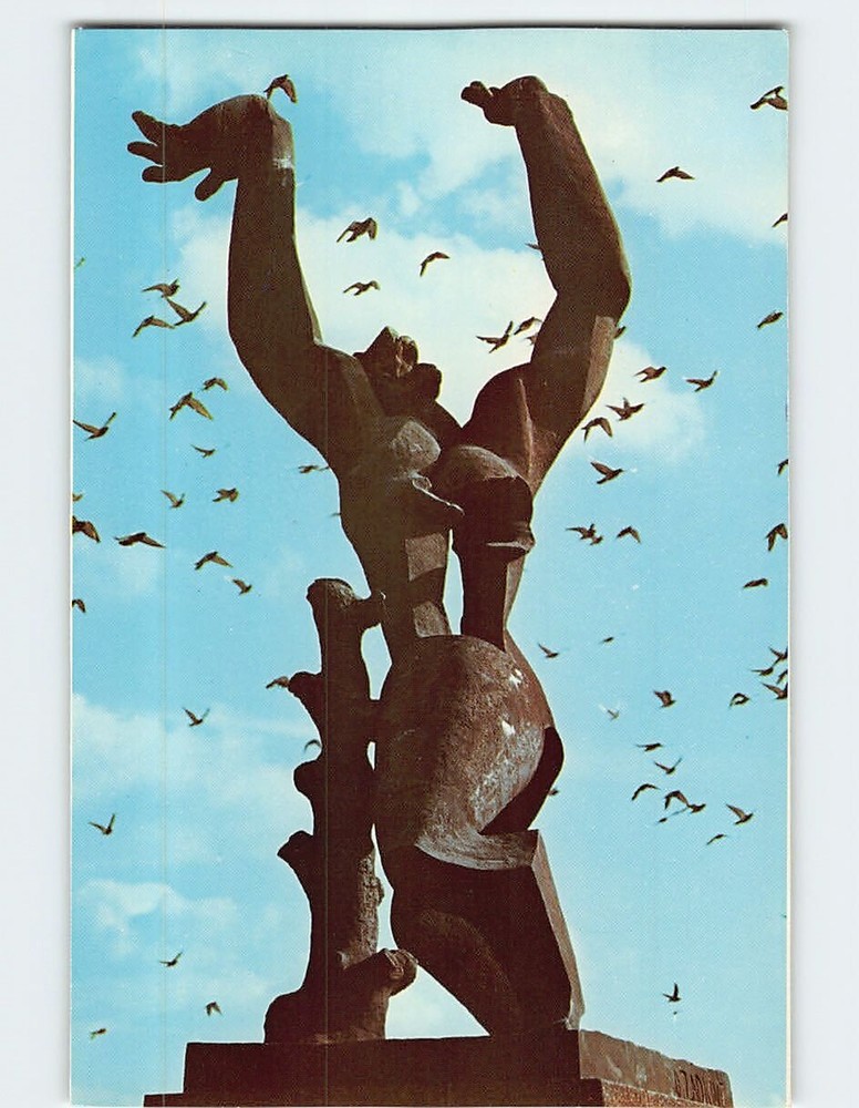 Postcard Monument for a devastated city Rotterdam Netherlands