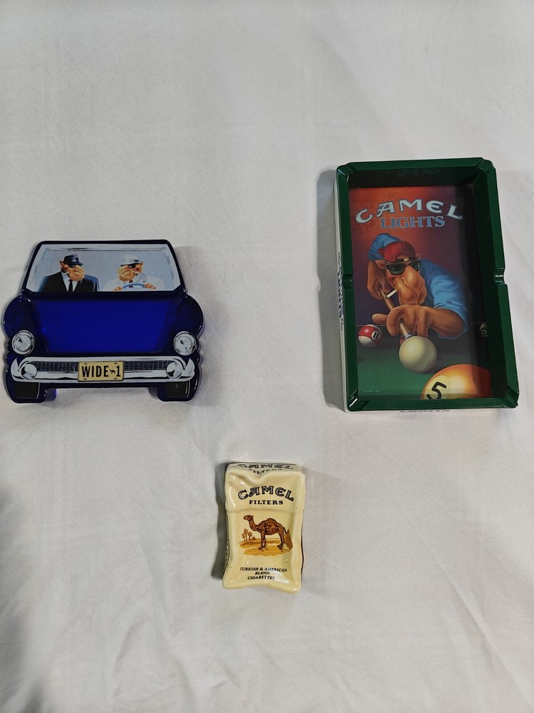 Vintage Camel Cigarettes 3 Piece Ashtrays