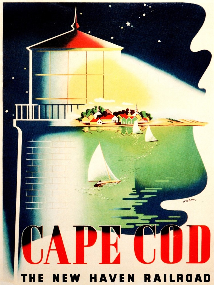 7529.Decoration Poster.Home Room wall design.Cape Cod lighthouse.Train travel