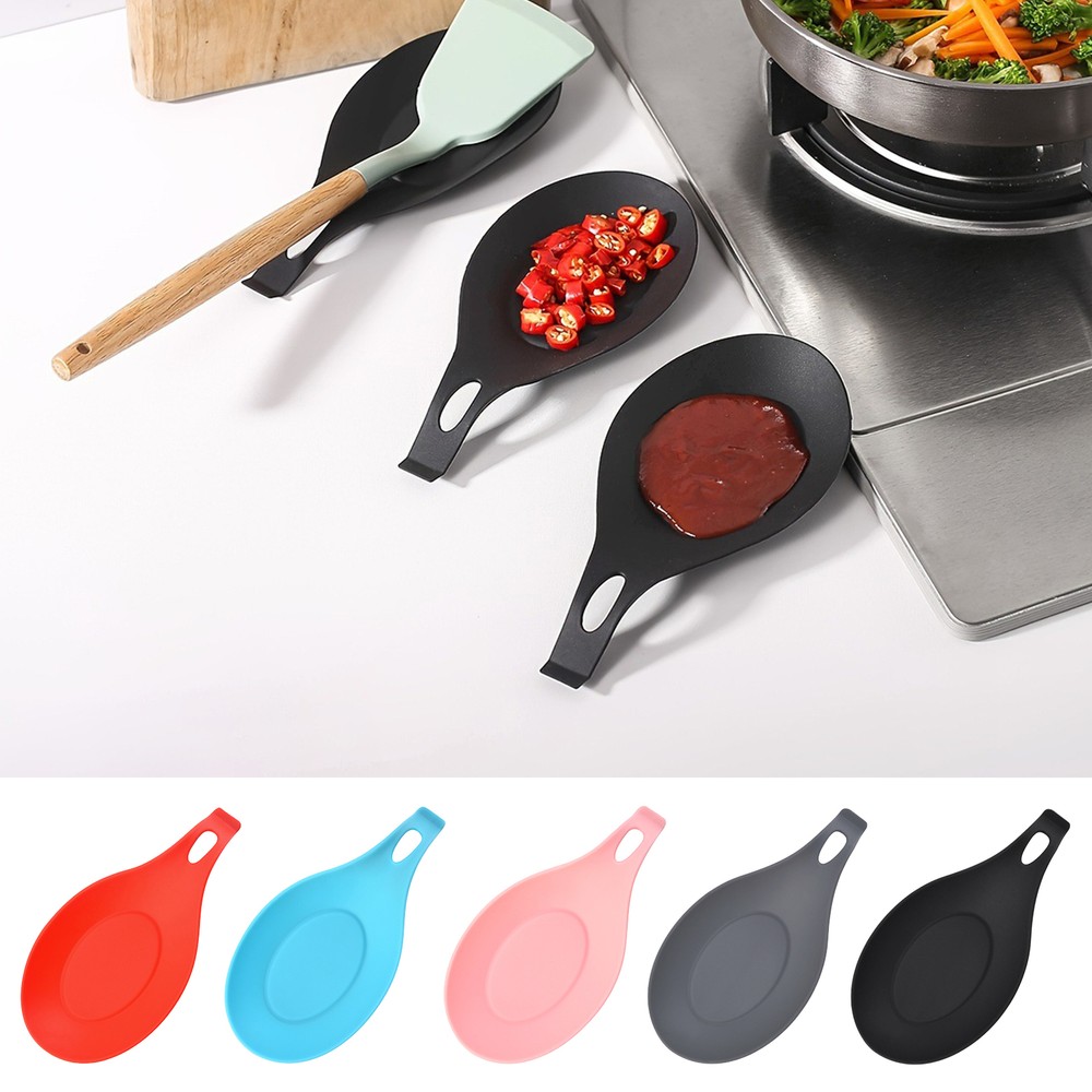 Silicone Spoon Rest for Stove Top Heat Resistant Easy Clean Kitchen Spoon Rest