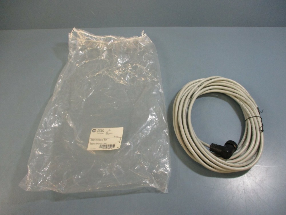 Allen-Bradley QD Cordset 889N-R4GEC-30F Ser. B 4Pin Mini Right Angle 30Ft New