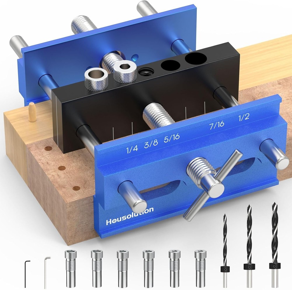 Dowel Jig 6 Extra Length Self Centering Dowel Jig Kit With 6 Drill Guide Blue