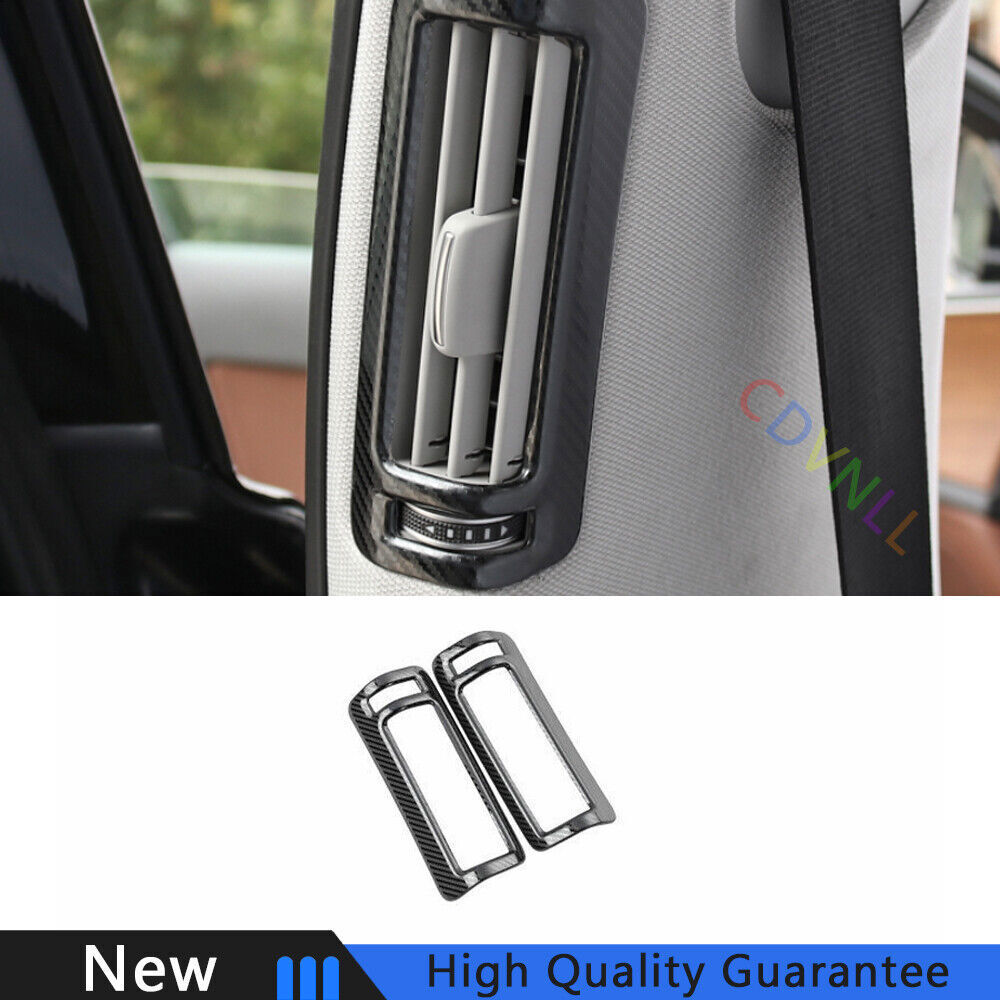 For Audi A6 A7 2012-2018 Carbon Fiber Steel B Pillar Vent Air Outlet Frame Trim