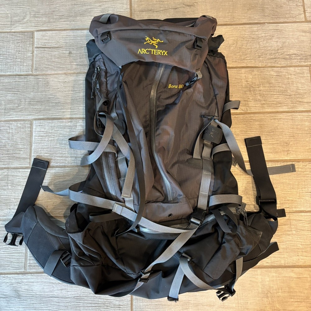 Arcteryx Bora 80 Backpack Medium Black Hiking Backpacking Nylon Outdoor 80 Liter