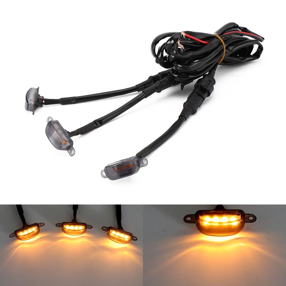 3x Smoked Lens Amber LED Lamp Raptor Front Grille Running Light fit Ford  FF U4