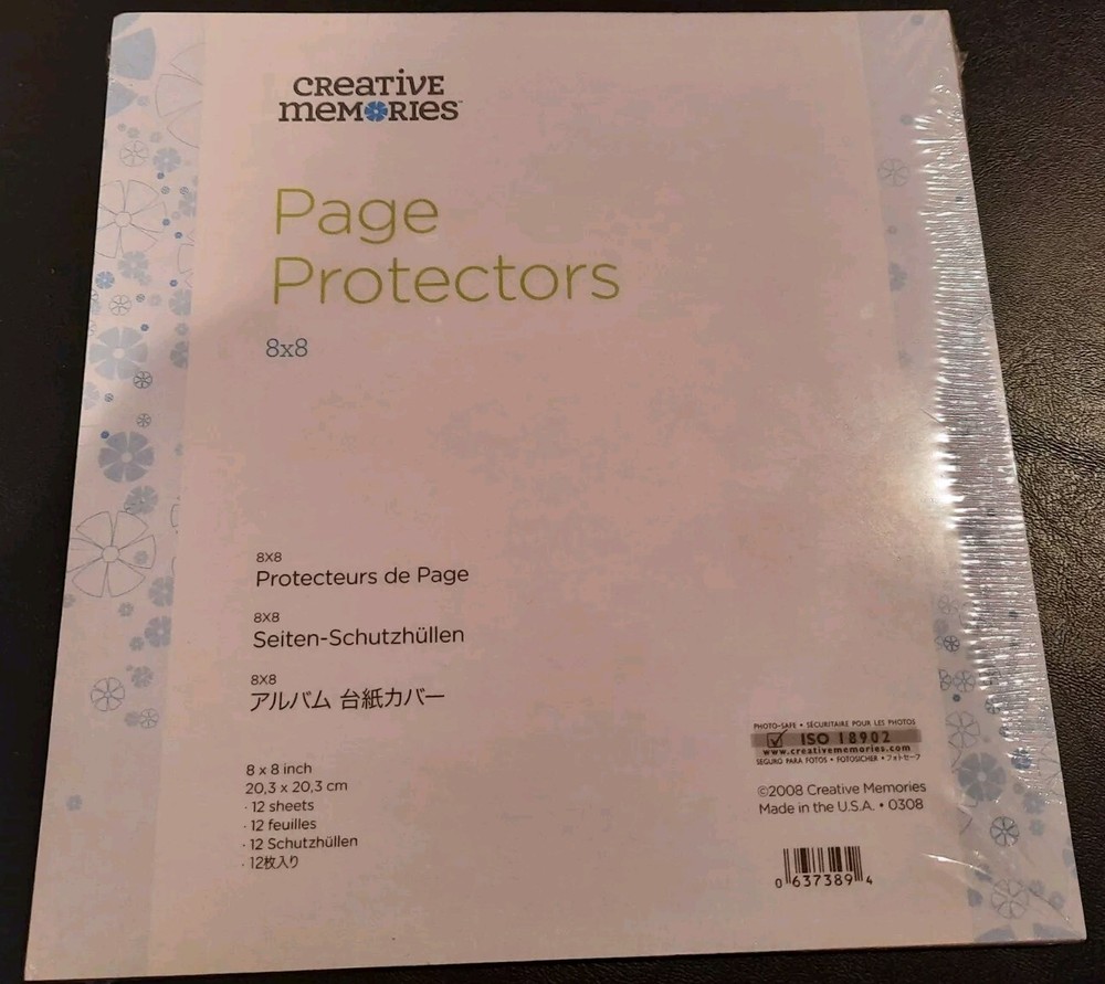 NIP CREATIVE MEMORIES 8X8 PAGE PROTECTORS 12 SHEETS