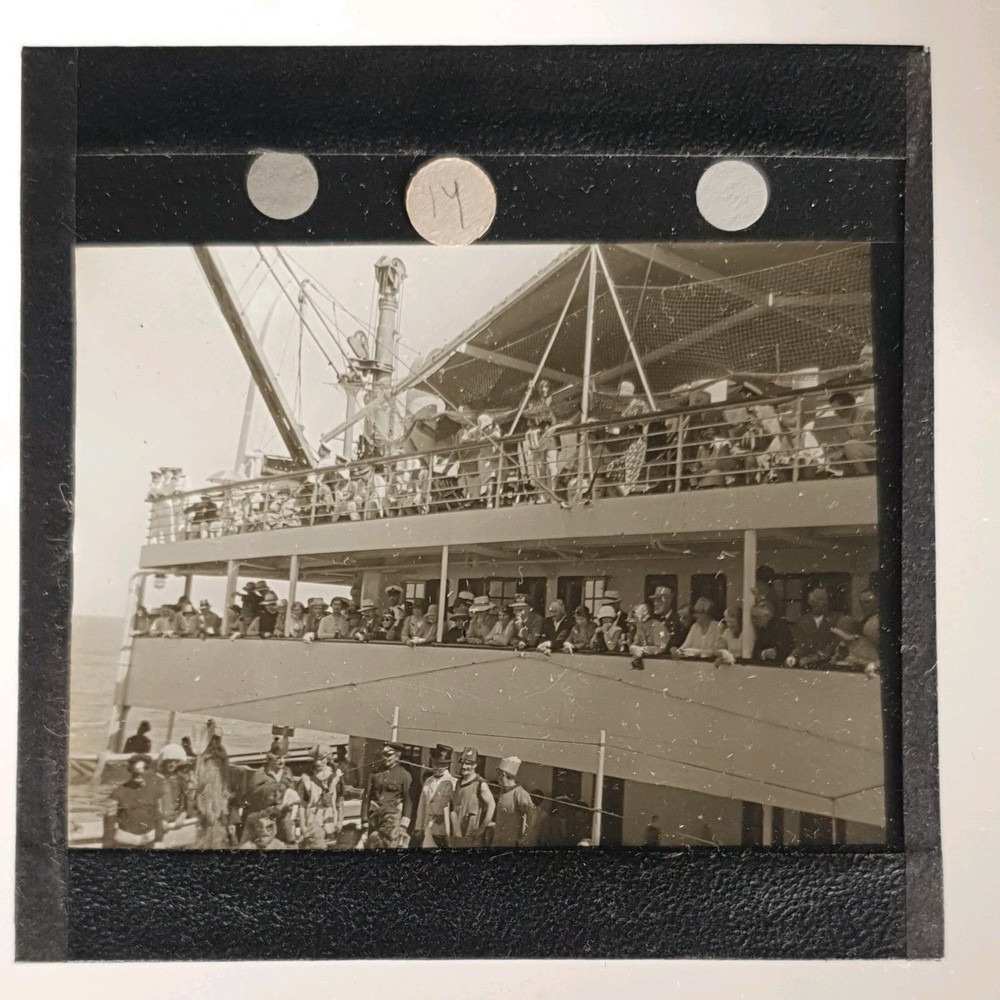 Antique Magic Lantern Glass Slide c1900s Historical Vintage Photography On Board