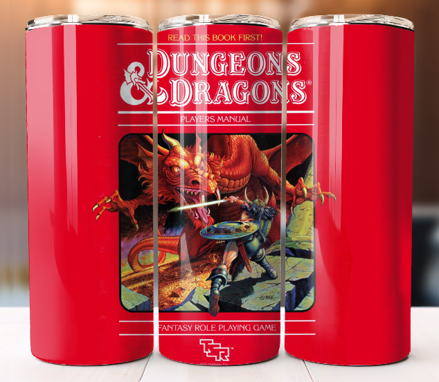 Retro Dungeons and Daragons Game Tumbler 20oz Cup Mug Stainless
