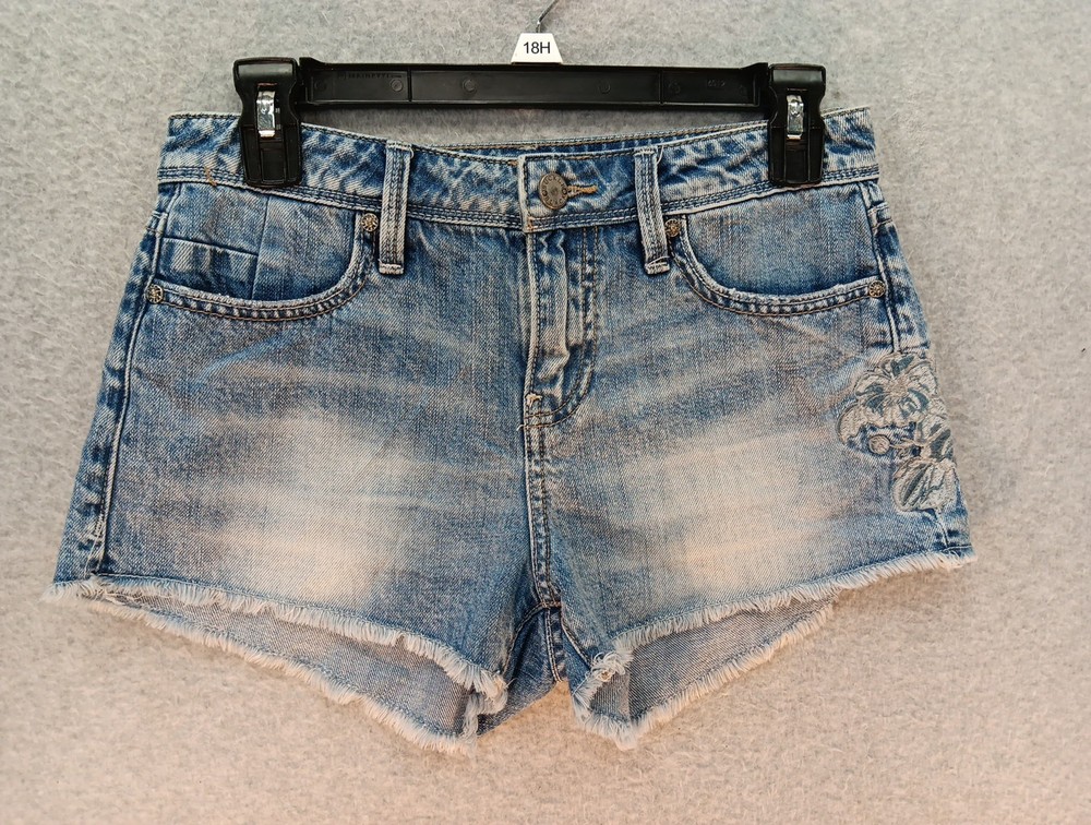 Buckle Black Distressed Denim Jean Shorts Women's Size 26 Fit No. 53 Daisy Dukes