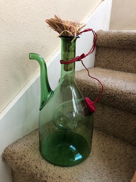 Vintage PRINCESS HOUSE Old World Italian Green Hand-Blown Wine Cooler New in Box