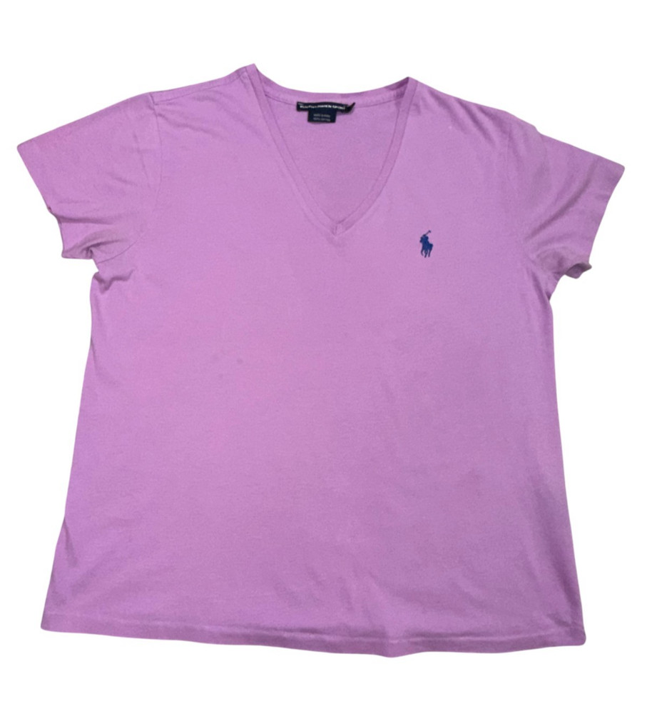 Ralph Lauren Sport Purple V-Neck Tee Shirt Women’s L