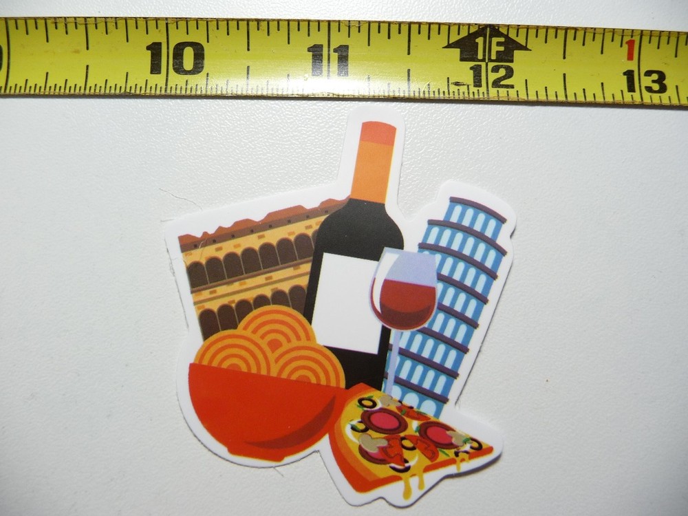 Italy Wine Meatballs Pizza Travel Sticker Decal Vacation Memories