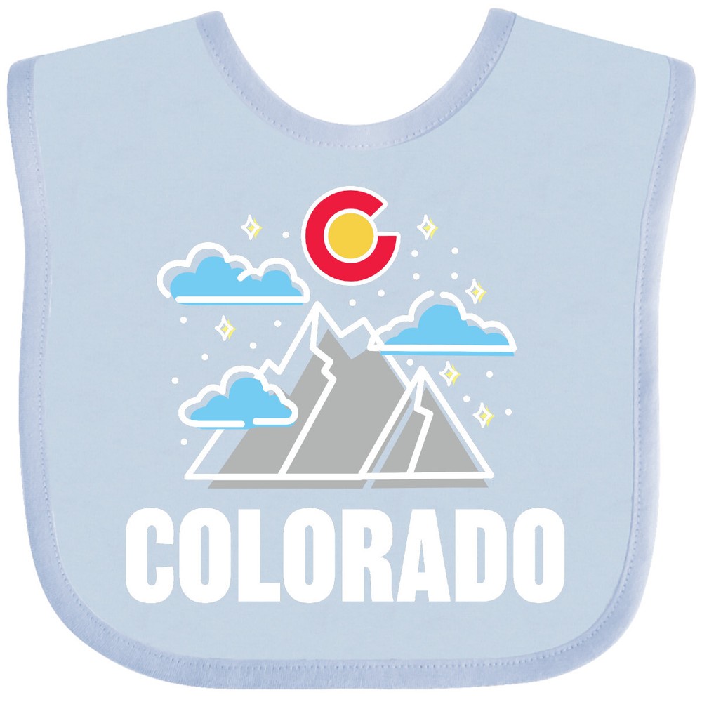 Inktastic Colorado Mountains And Clouds Baby Bib State Home Born Skyline City