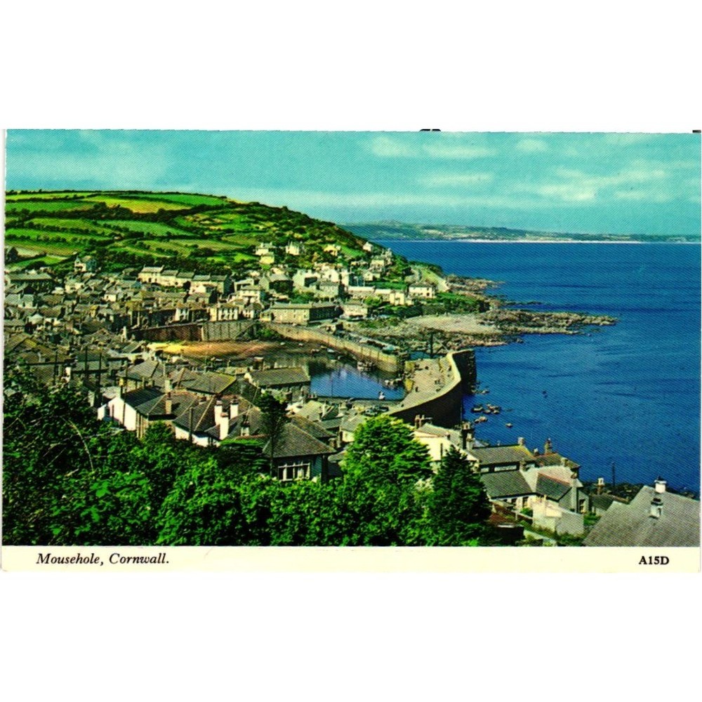 Harvey Barton Mousehole Cornwall England Vintage Postcard A15D Coastal Harbor