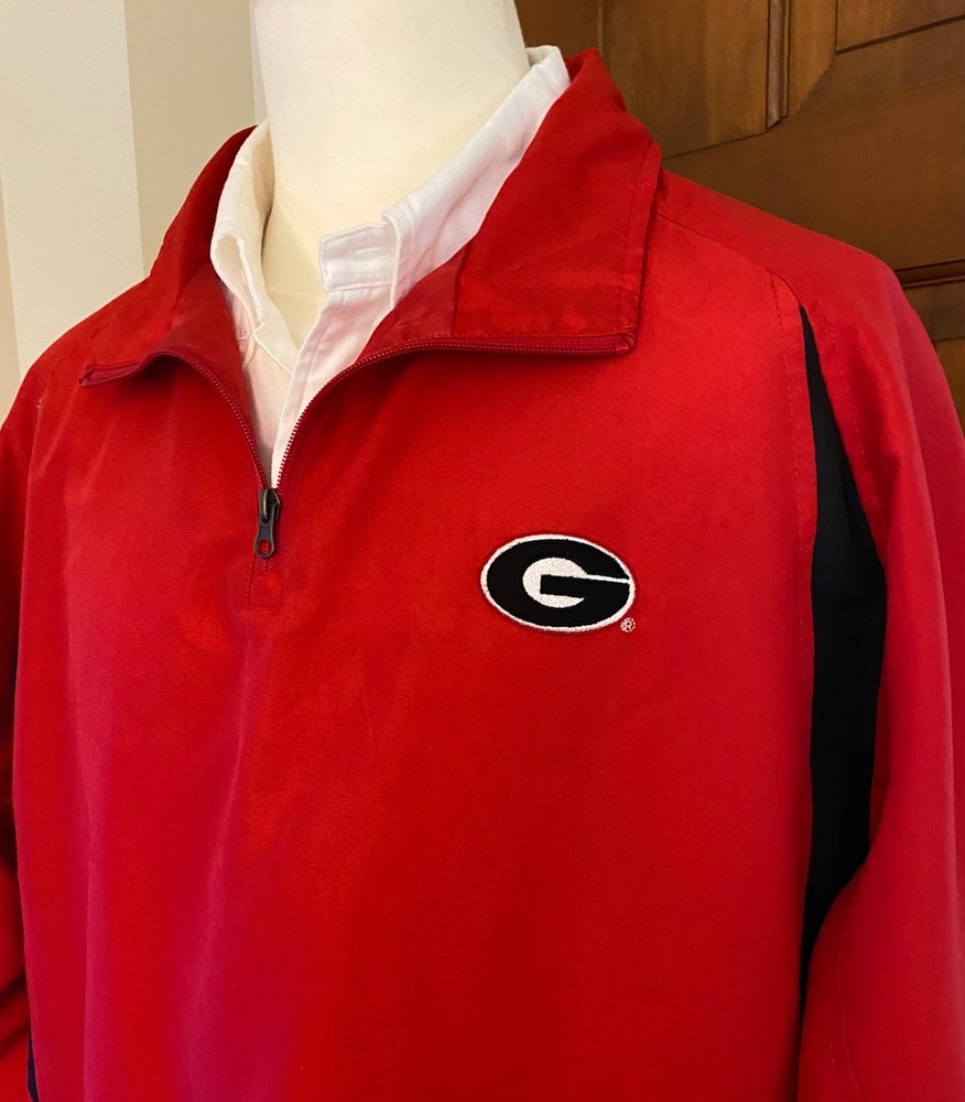 Men’s NCAA Georgia Bulldogs SEC Football 1/4 Zip Rain Jacket Pullover L