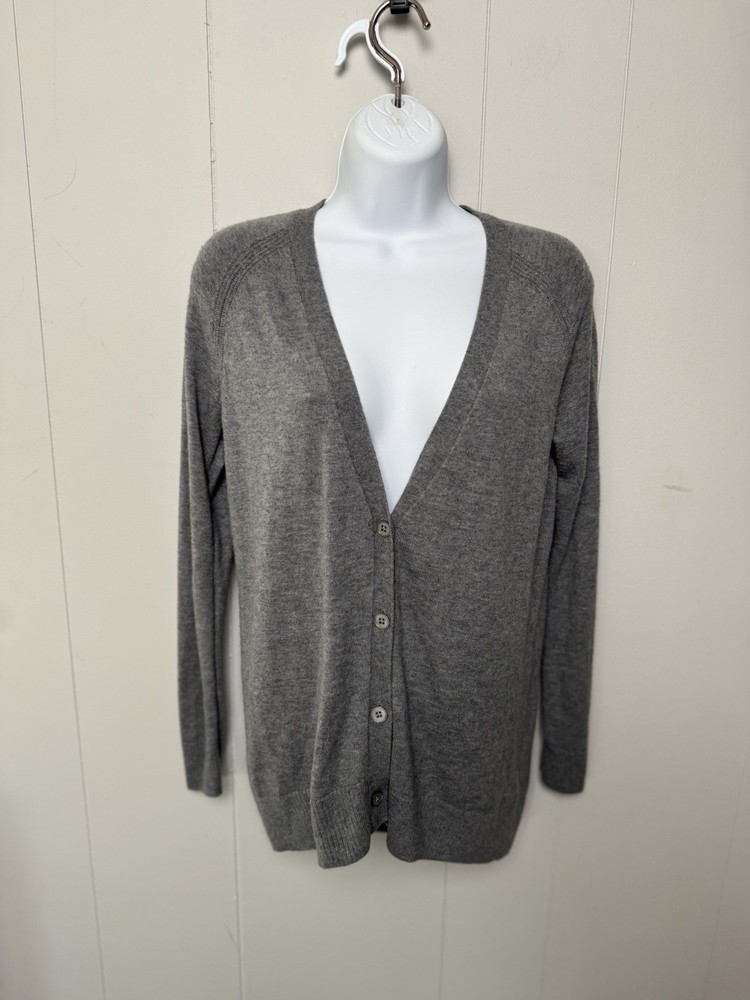 GAP Designed&Crafted Women’s Wool Blend Heather Gray Knit Cardigan Sweater Sz XS