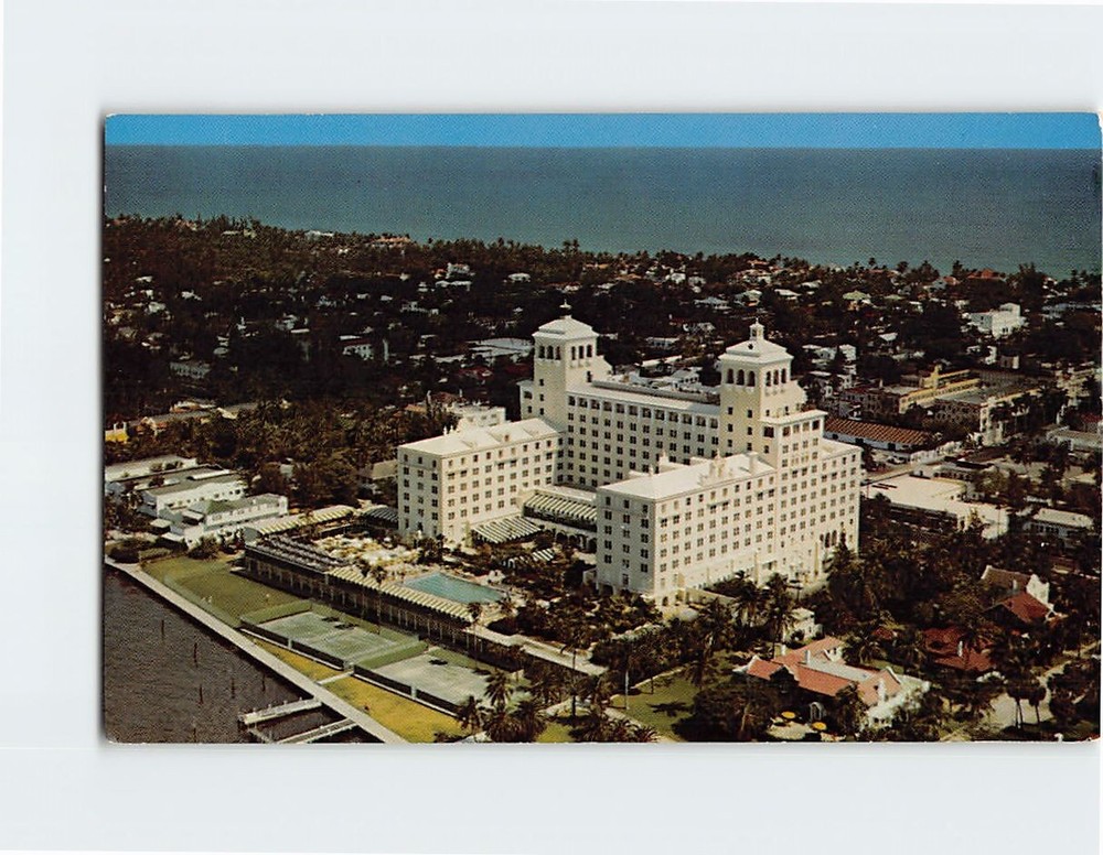 Postcard Aerial View of the Biltmore Hotel at Palm Beach Florida USA