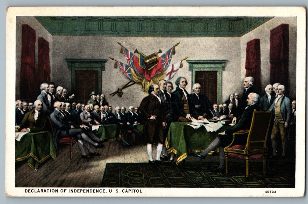 U.S. Capitol Declaration of Independence Signing John Trumbull Painting Postcard