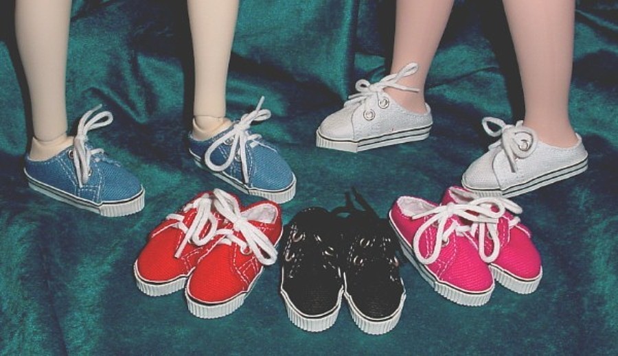 Doll Shoes, 64mm BLUE Lo-Back Sneakers fit Cissy, MSD, Kish 4 seasons