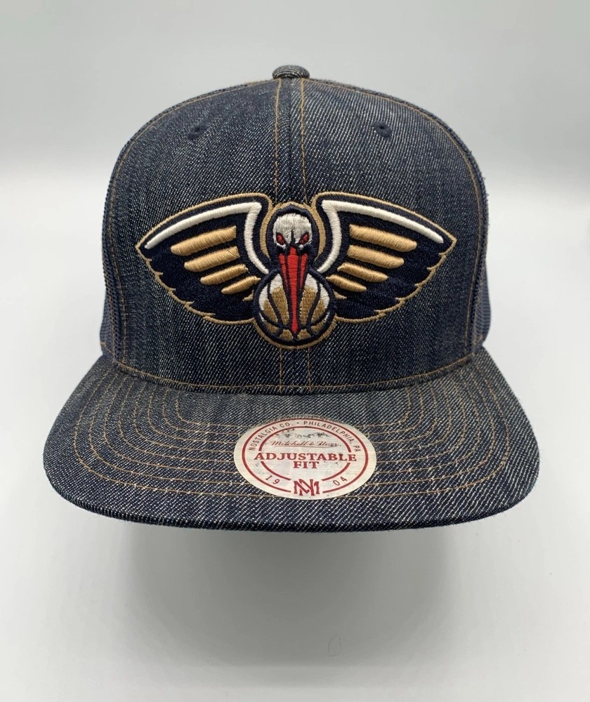 New Orleans Pelicans Mitchell & Ness Trucker Hat Denim Mesh Adjustable NBA Cap