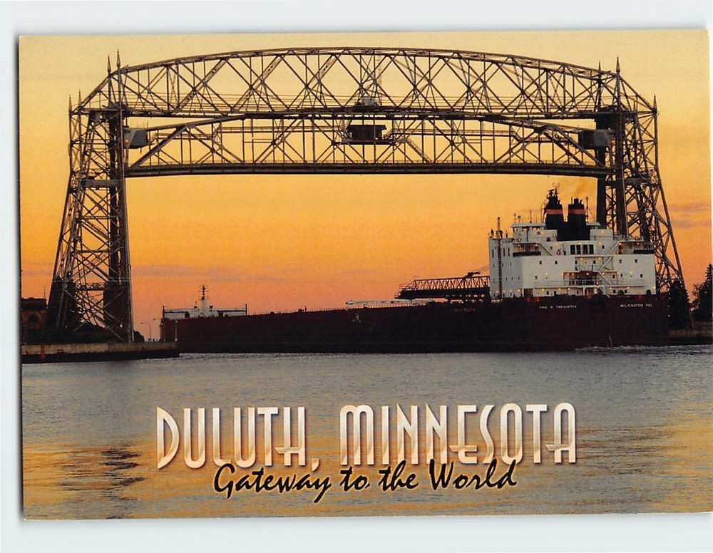 Postcard Aerial Lift Bridge in Duluth Minnesota USA