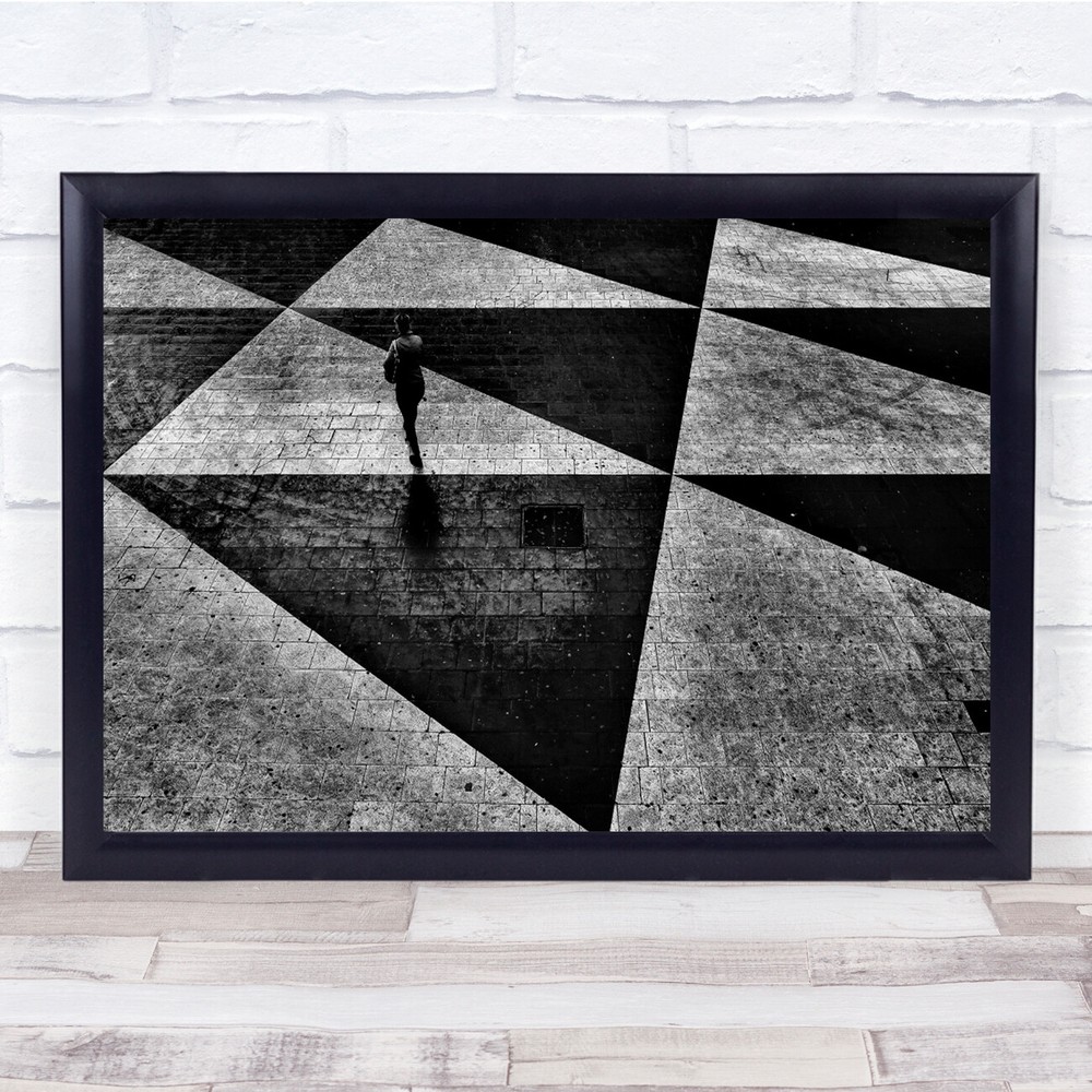 Sweden Stockholm Street Triangle Square Person Woman Wall Art Print