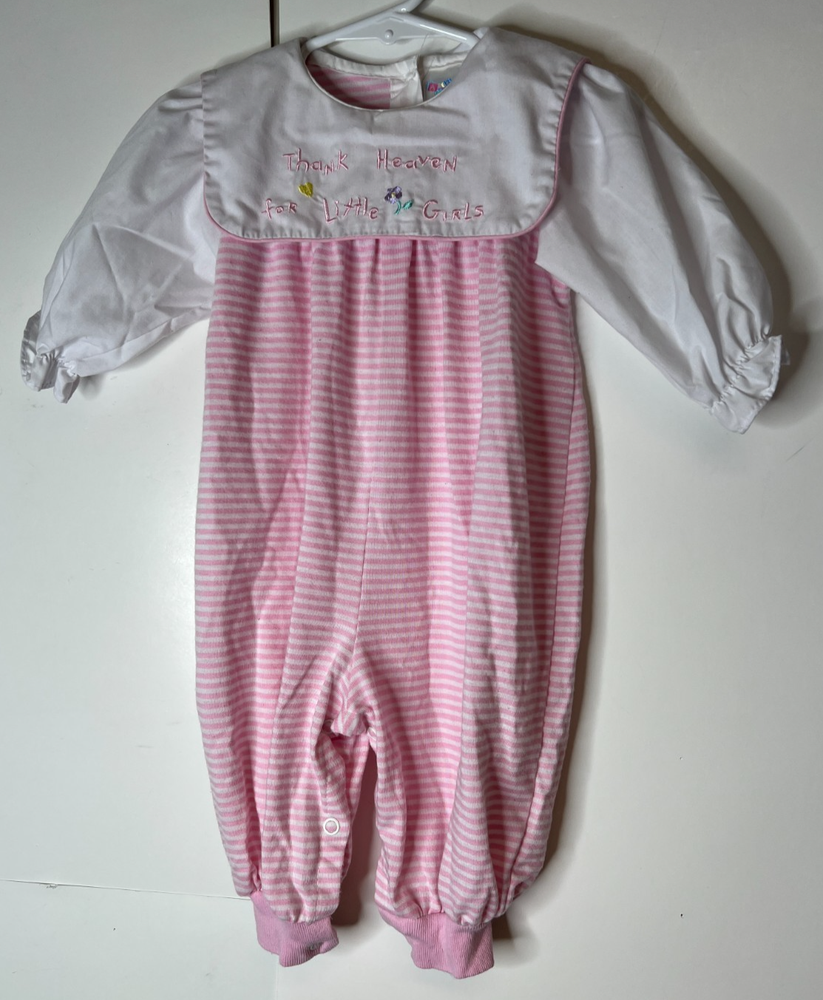 VTG Alexis Infant 9Months Pink Romper One Piece Thank Heaven for Little Girls