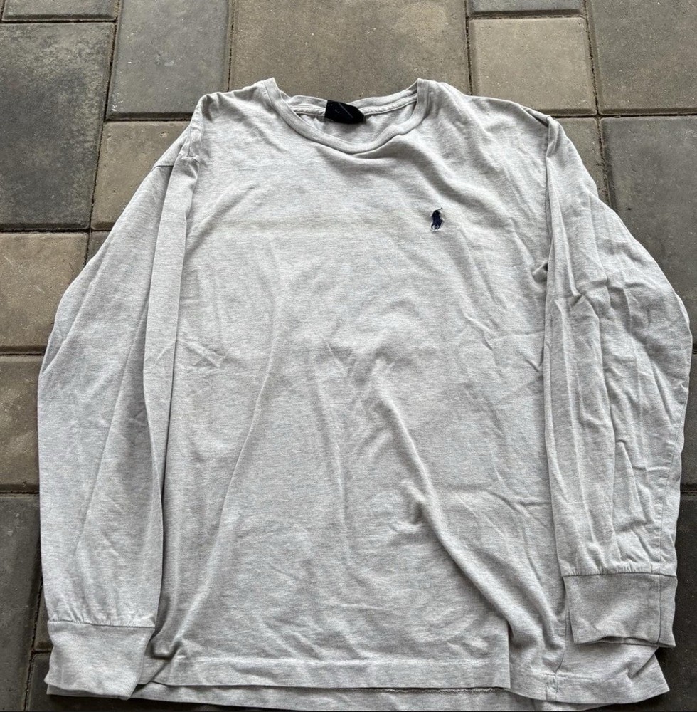 Polo Ralph Lauren Men's Gray Long Sleeve Crew Neck Cotton T-Shirt Size L