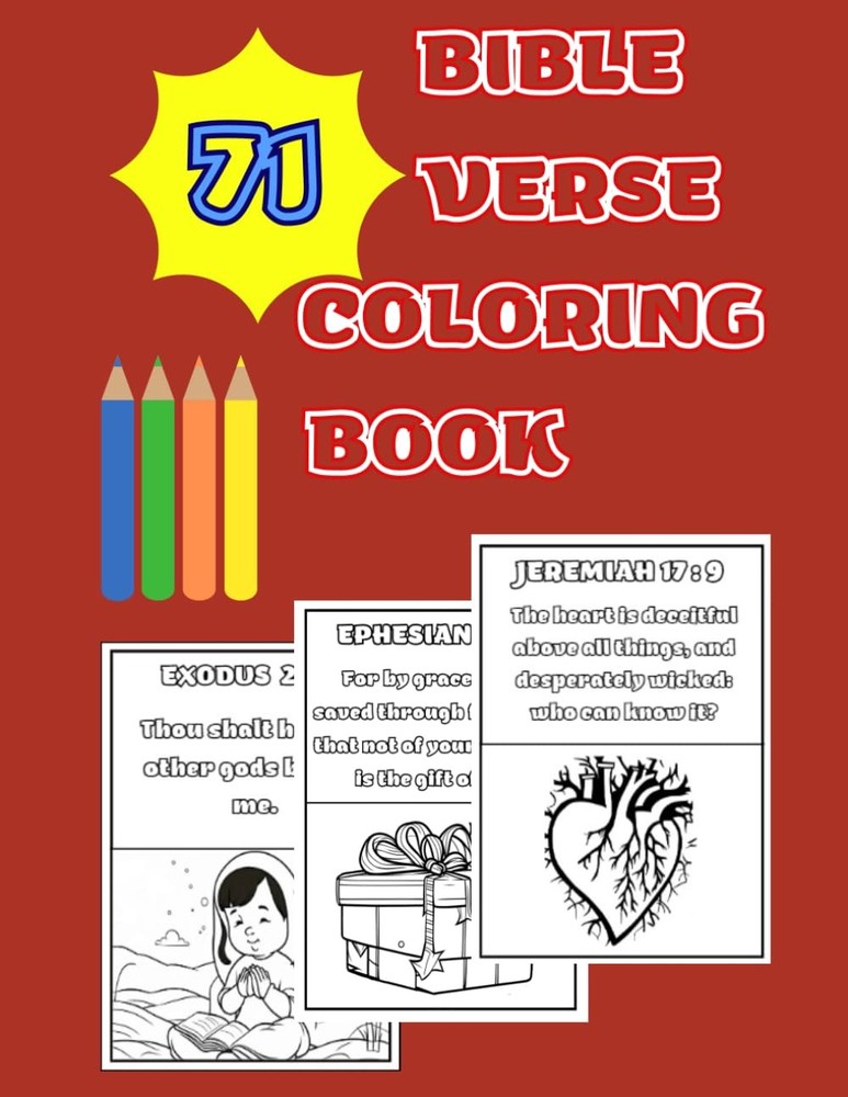KJV Bible Verse Coloring Book, Large Font to Color: 71 Complete Bible Memory Ver