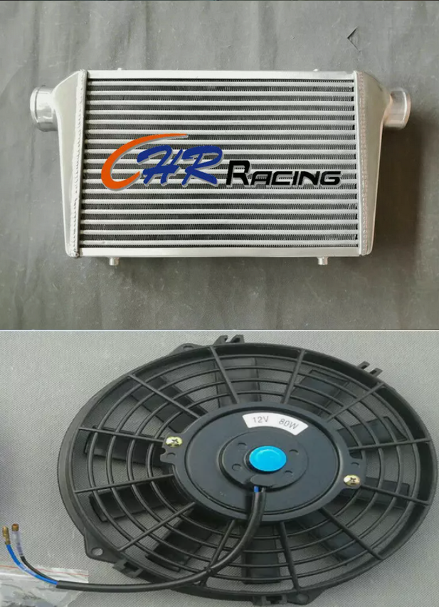 Universal 450x300x75mm Front Mount Intercooler with Fan 3