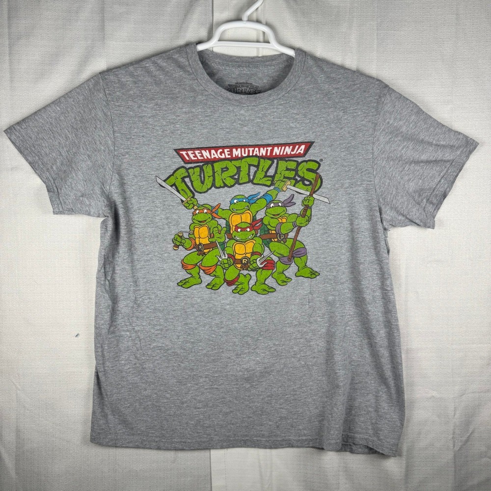 Nickelodeon Teenage Mutant Ninja Turtles TMNT Gray Graphic T-Shirt Mens Large